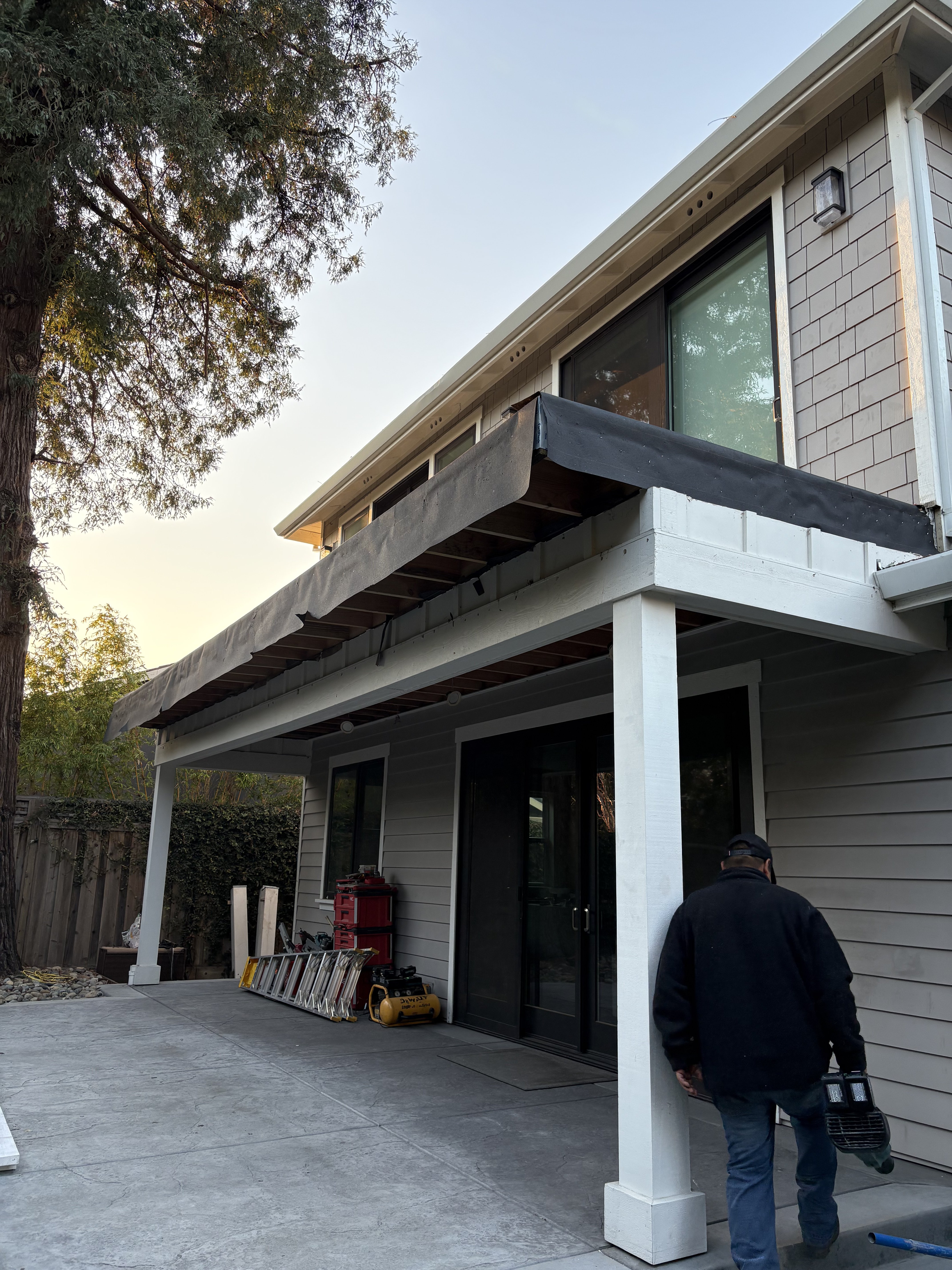 Completed patio cover exterior by BlackHawk Landscaping East Bay