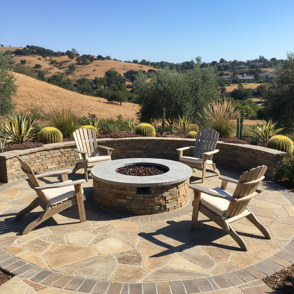 Custom fire table outdoor space